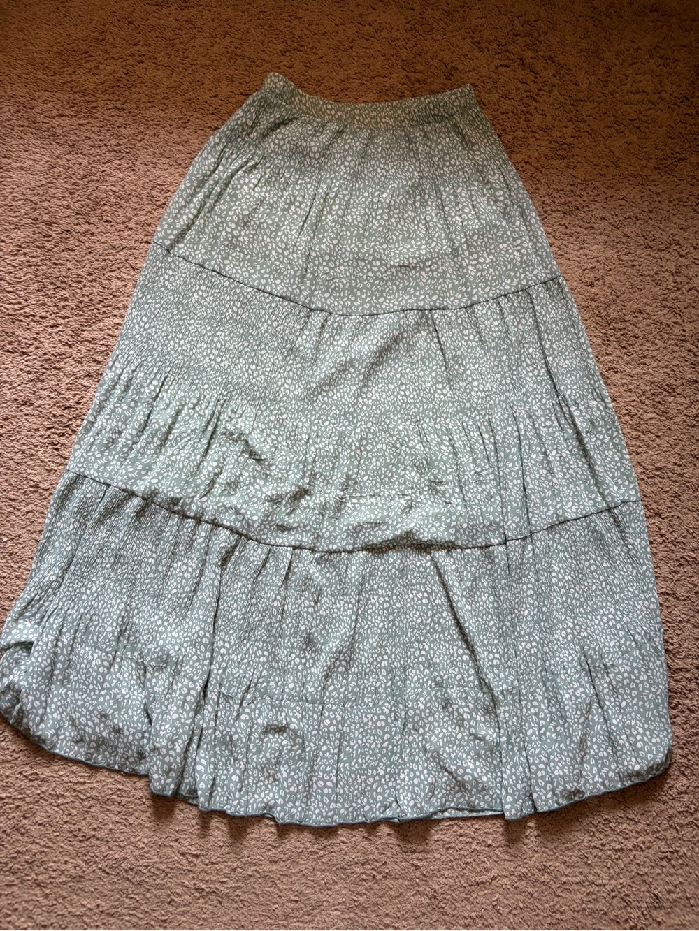 Women’s Tiered Maxi Skirt in Sage Green